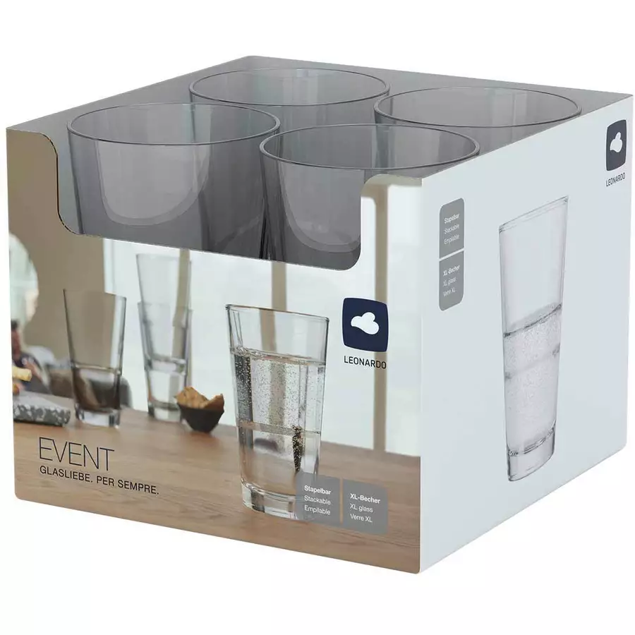 Leonardo Trinkgläser Event 550 ml 4er Set transparent