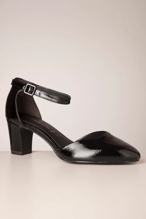 Tamaris Tiffany lak pumps in zwart