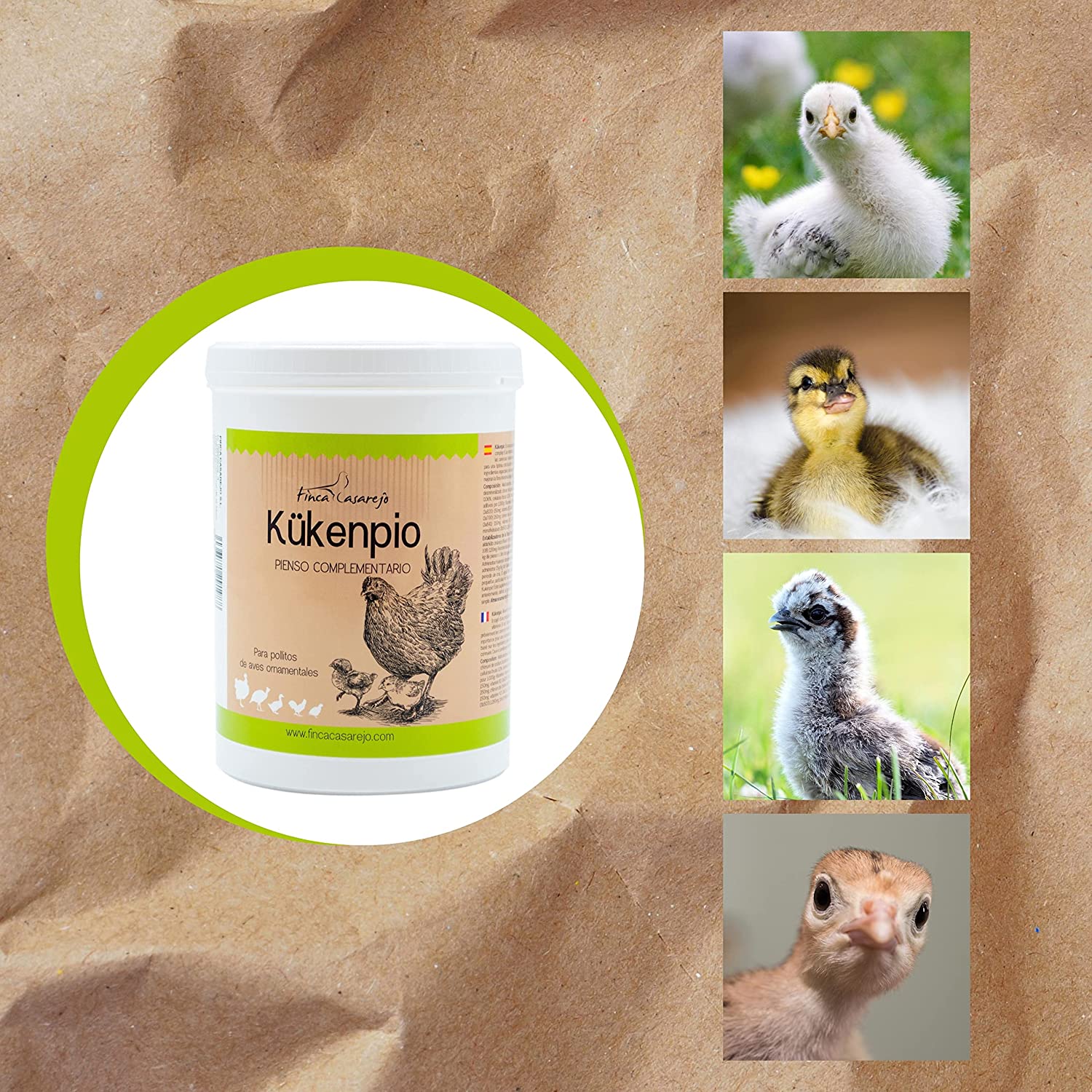 Alimento complementar rico em probióticos e oligoelementos - KÜKENPIO 550g - Vitaminas para pintinhos, faisões, codornas e outras aves - Frangos saudáveis e fortes