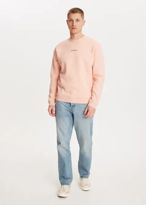 Brushed written sweater rood (PEACH)