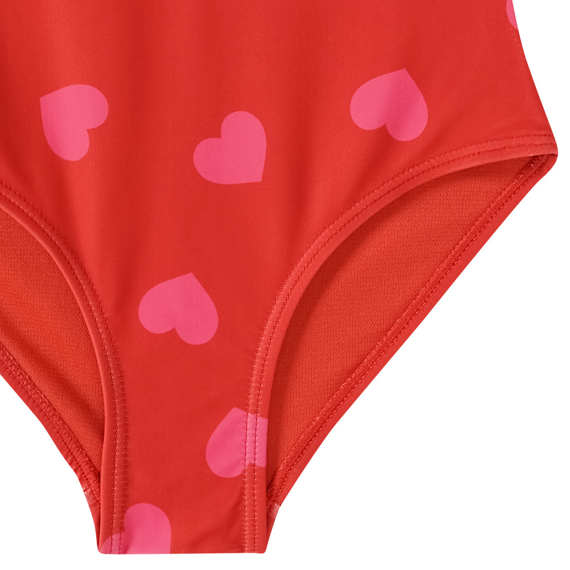 Famy Mädchen Badeanzug mit Herz-Allover rot