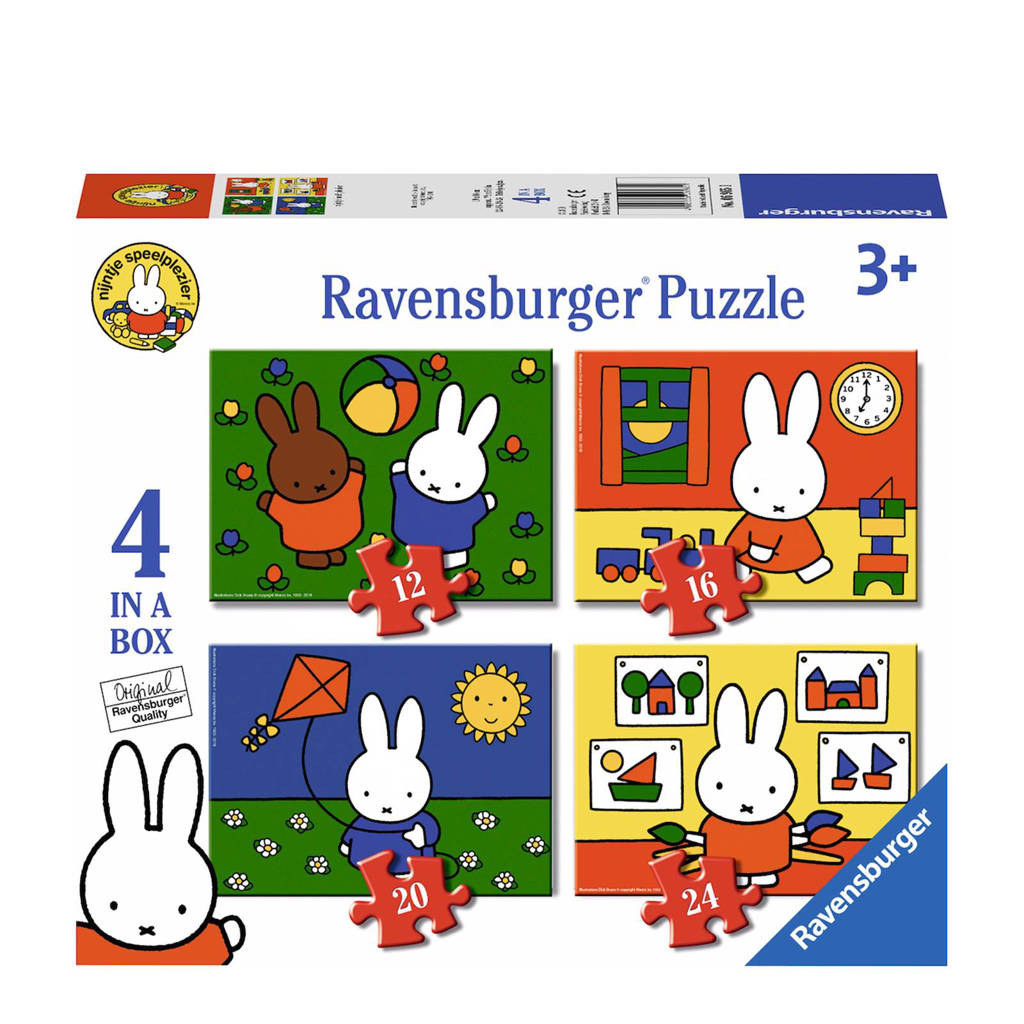 Leuke puzzelsnijntje 4in1box puzzel - 12+16+20+24 stukjes - kinderpuzzel