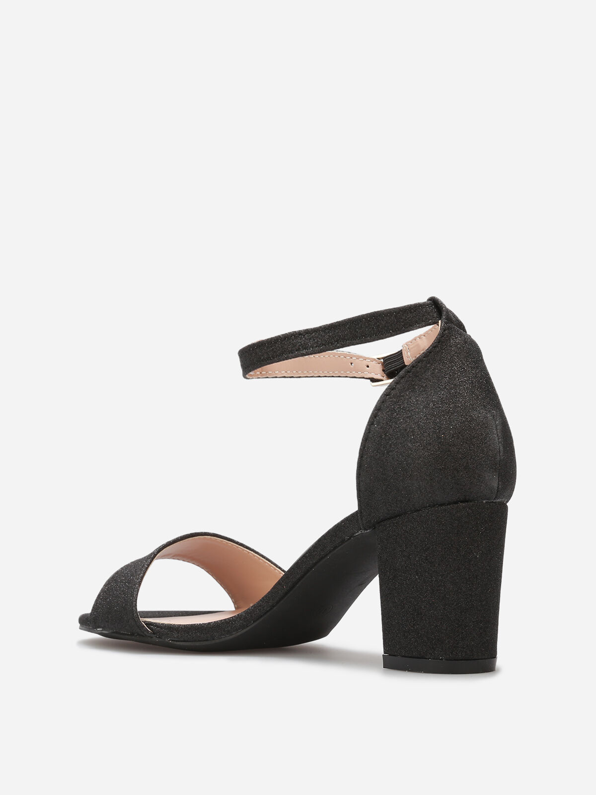 Sandales à talon pailletées- Noir