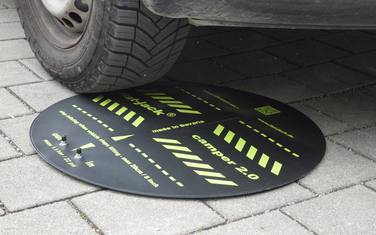 Flat-Jack Camper 2.0 Reifen-Luftkissen für Fahrzeuge bis 6 Tonnen & bis 305 mm Reifenbreite