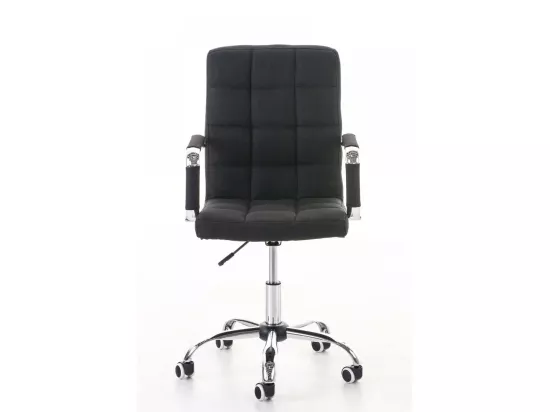 Chaise de bureau - Tissu & Métal chromé - Noir - Deli V2