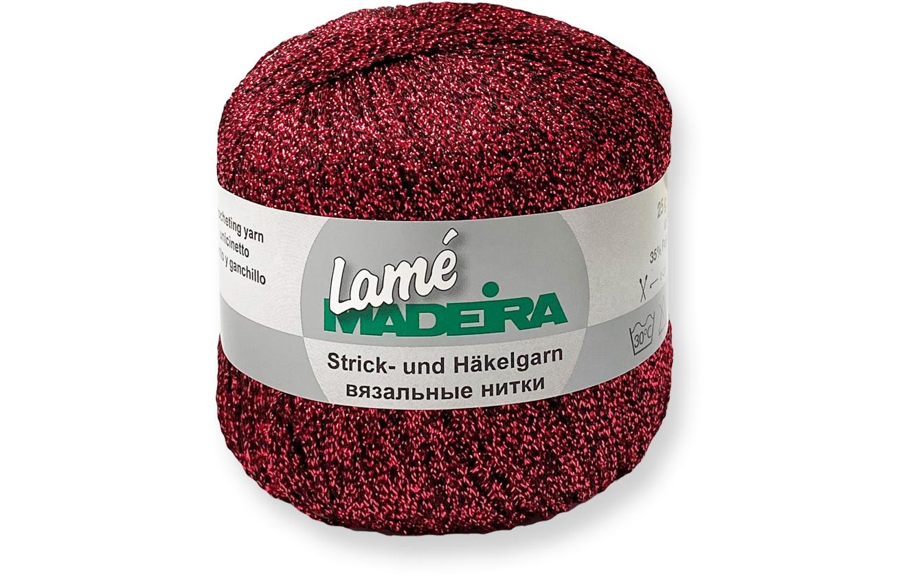 Häkel- und Strickgarn Lamé 25 g, 175 m, RotWeiches Garn mit hohem Anteil an Viskose