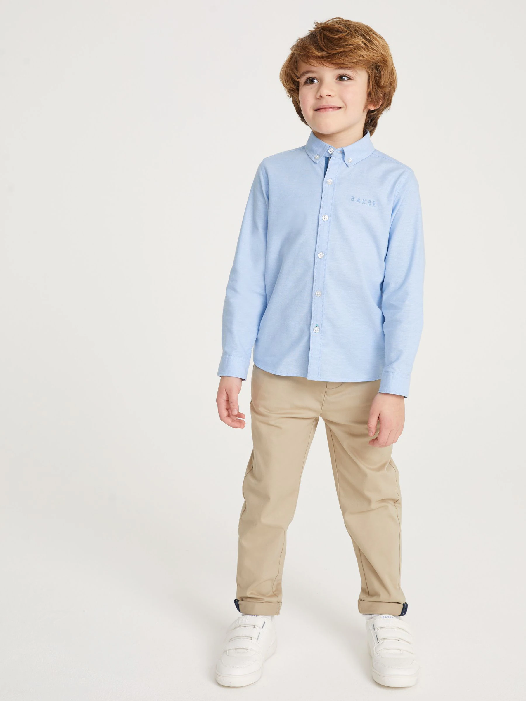 Blauw - Baker by Ted Baker Oxford overhemd