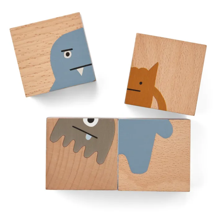 Liewood Cubes en bois Aage | Monster/Nature