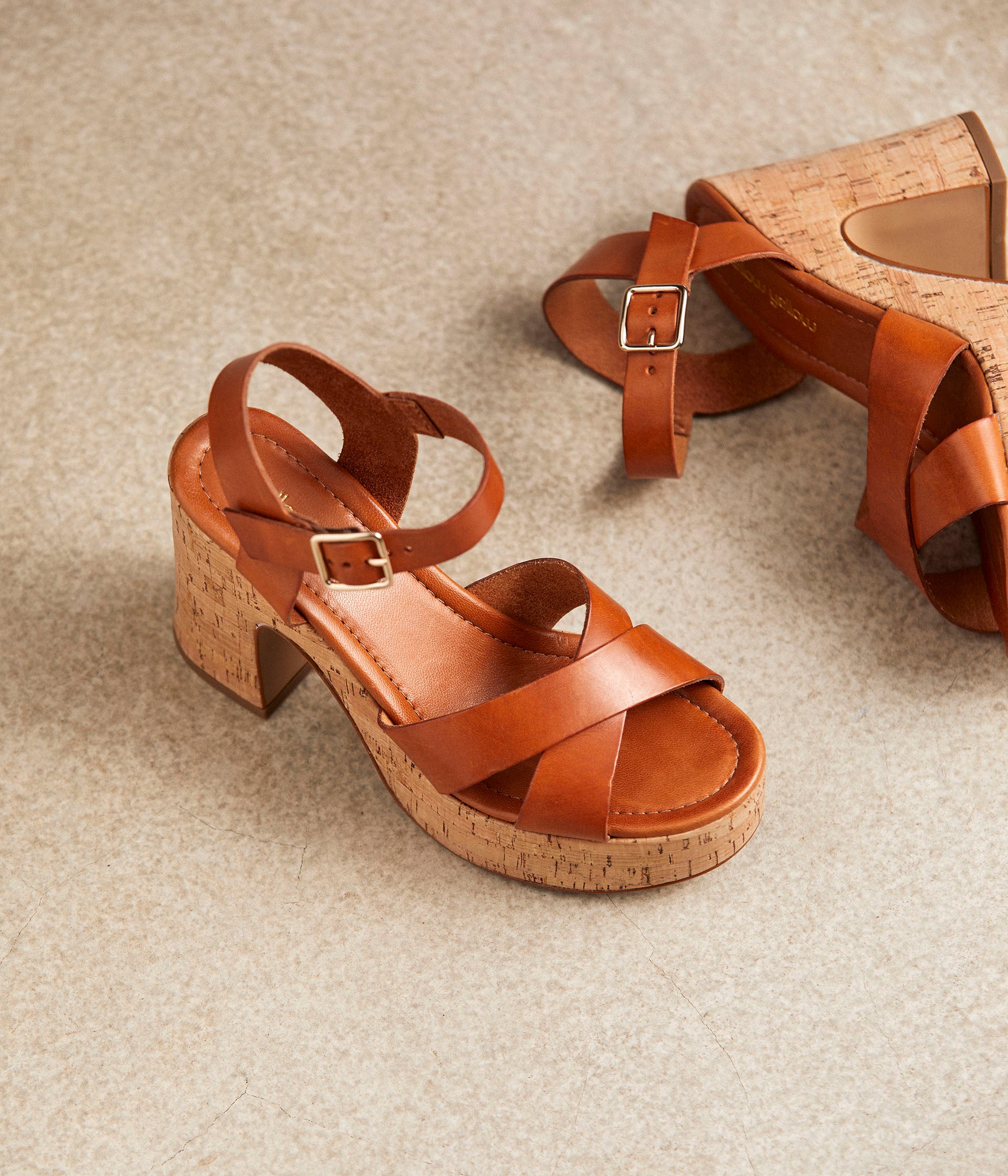 Sandales camel Sienna