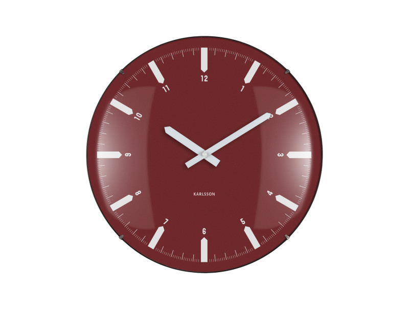 Wall Clock Realista Dome KA6086RD Burgundy red