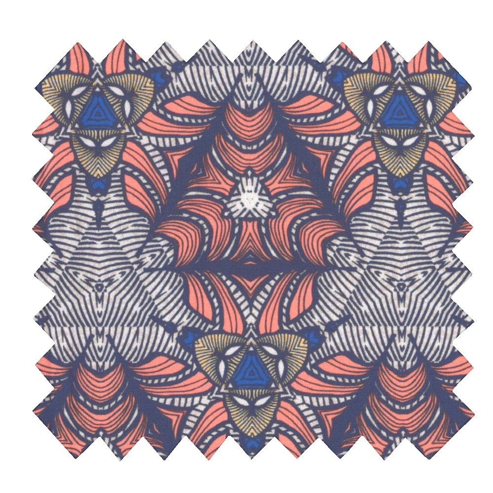 Coupon Tissu 1 M Ex2414 Ethnique Corail