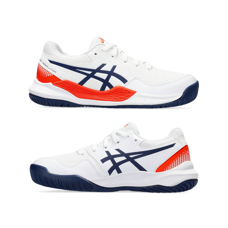 Asics Gel Resolution 9 GS junior blanc-rouge