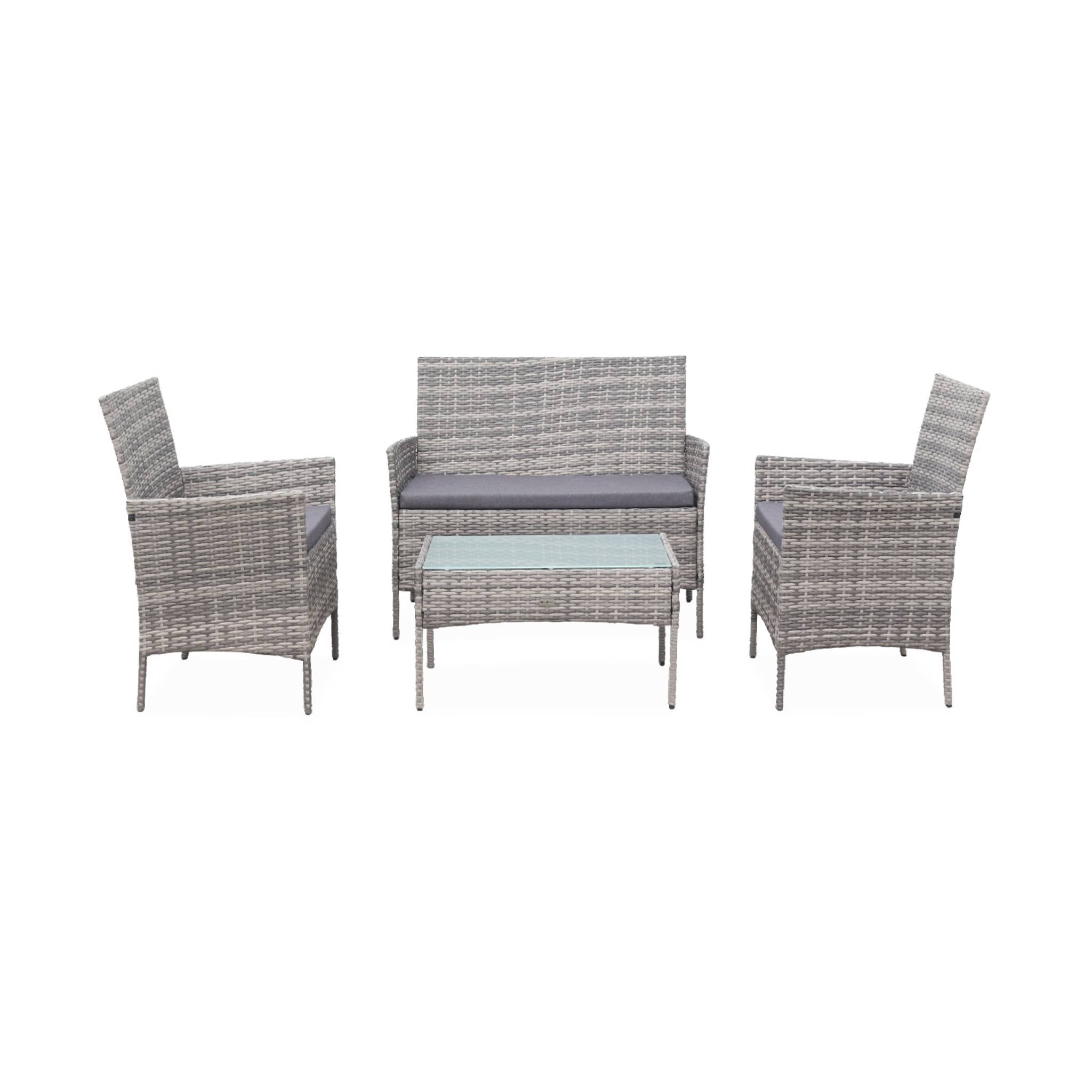 sweeek - Tuinmeubelset van wicker, 4-zits