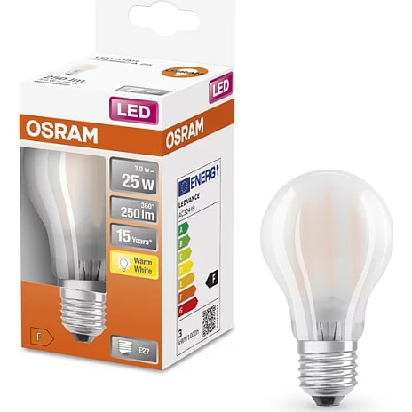 Osram LED kronepære 3W - varmt hvidt lys