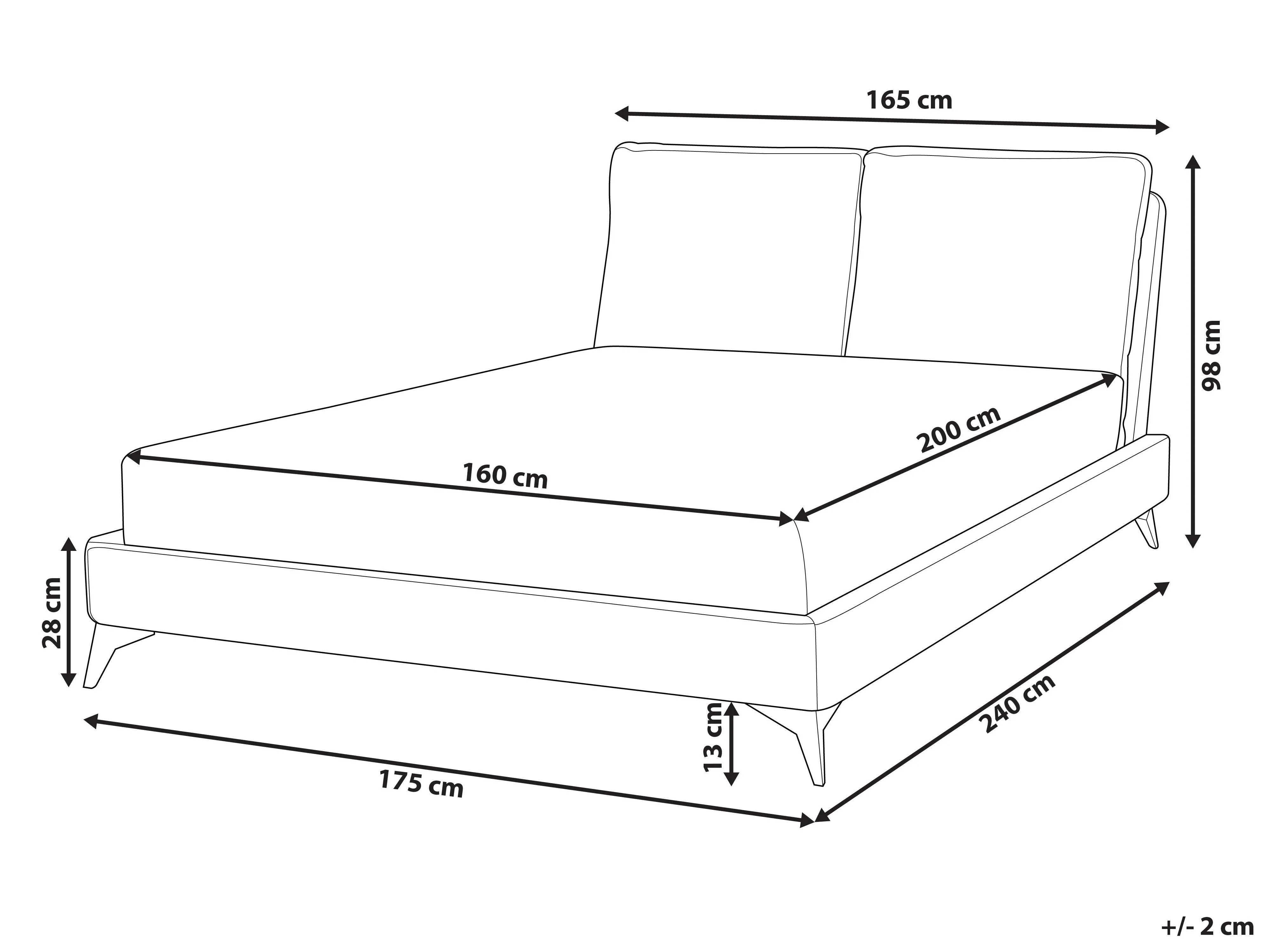 Bed Fluweel MELLE 160 x 200 cm Oranje