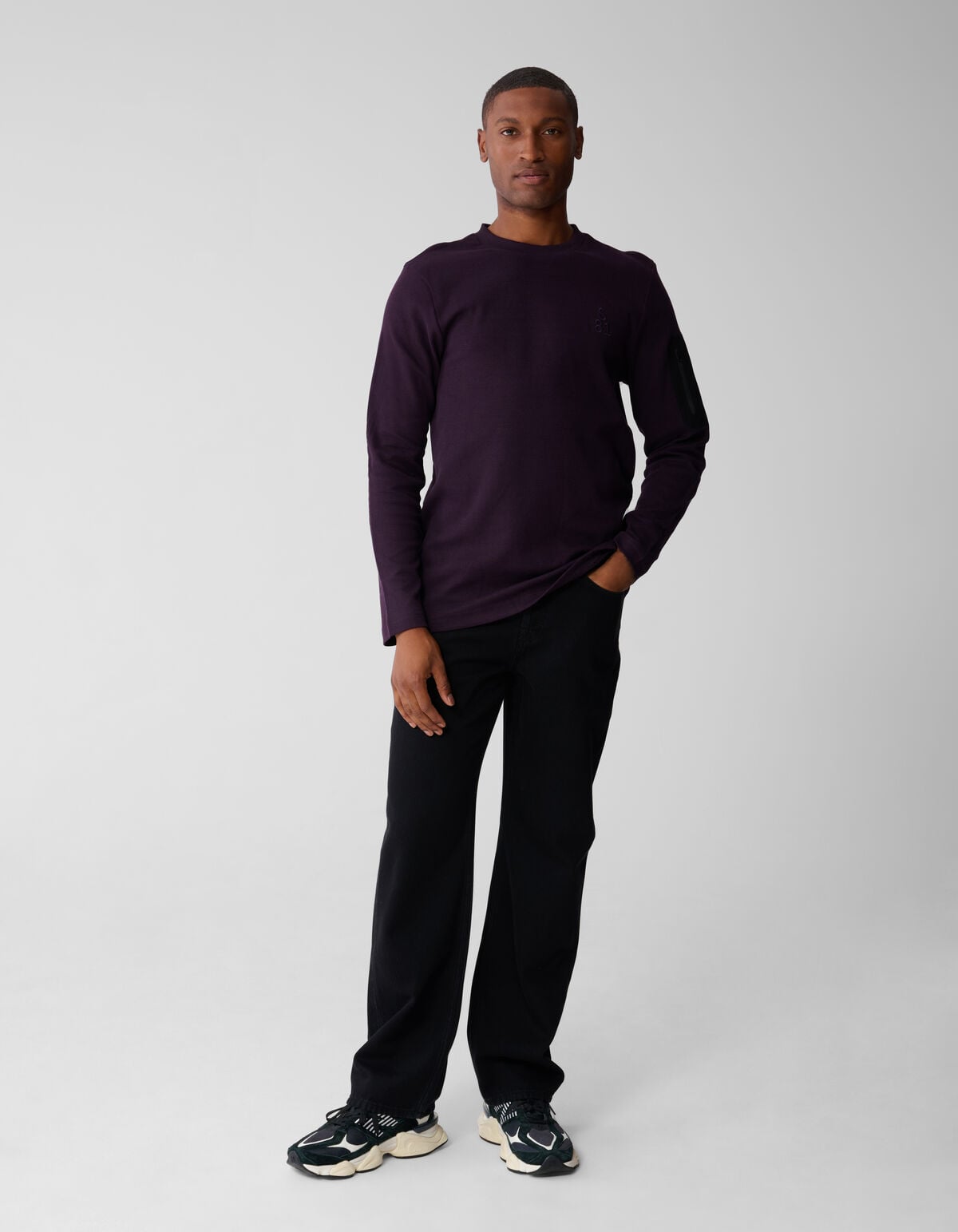 Relaxed Fit Jeans Washed Zwart