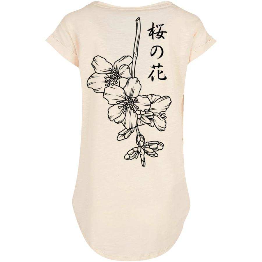 F4NT4STIC Long Cut T-Shirt Japan Flower Whitesand