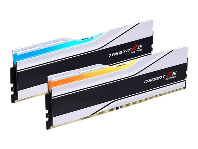 G.Skill Trident Z5 Neo RGB - DDR5 - sæt - 48 GB: 2 x 24 GB - DIMM 288-PIN - 6400 MHz / PC5-51200 - CL32 - 1.35 V - ikke bufferet - on-die ECC - hvid