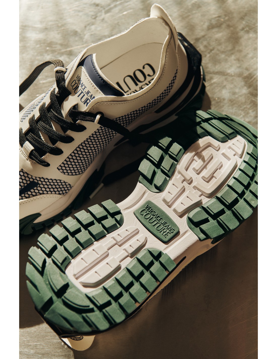 versace Sneakers Homme denew trail trek noir/blanc/vert