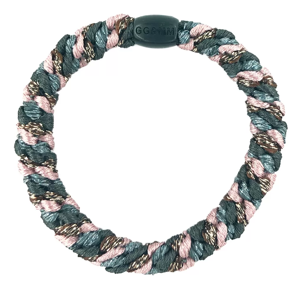 By Stær Hårelastikker - Multi Antique Rose, Grey & Brown Glitter