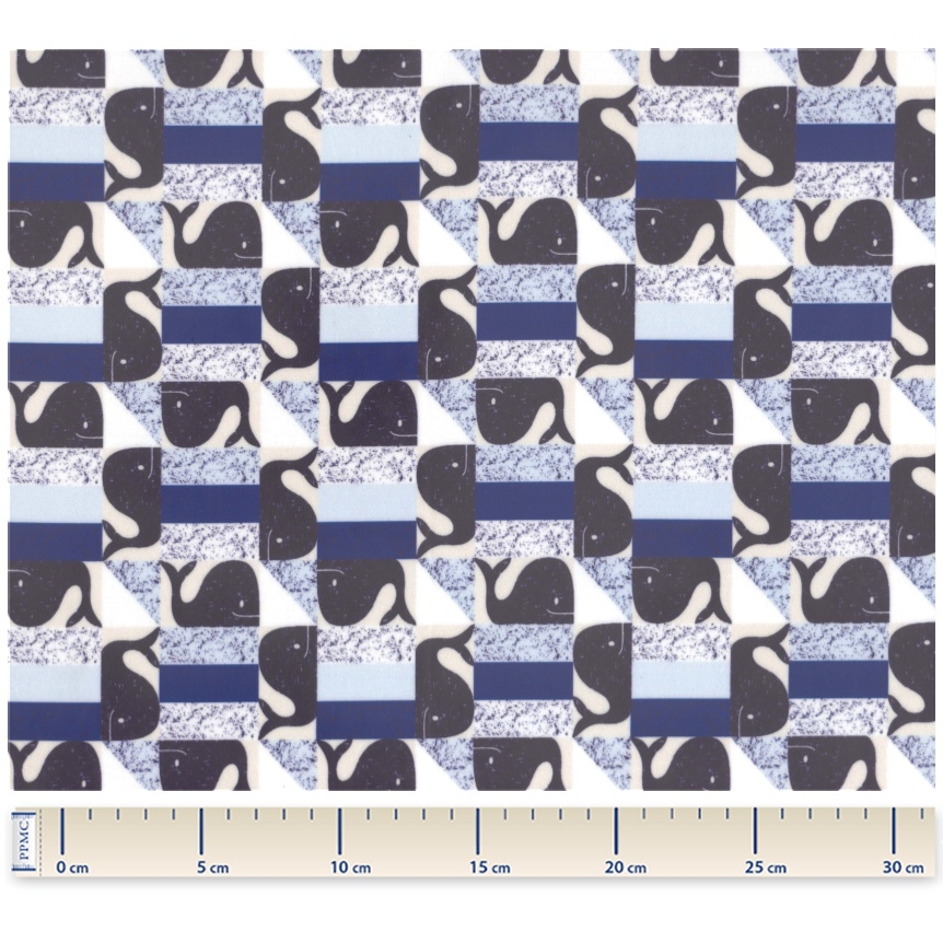 Tissu Enduit Au Mètre Baleino Bleu