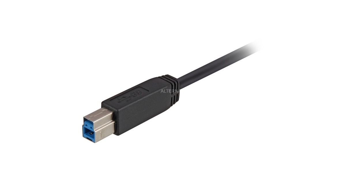 SharkoonUSB-A 3.0 > USB-B kabel  (Zwart, 2 meter)