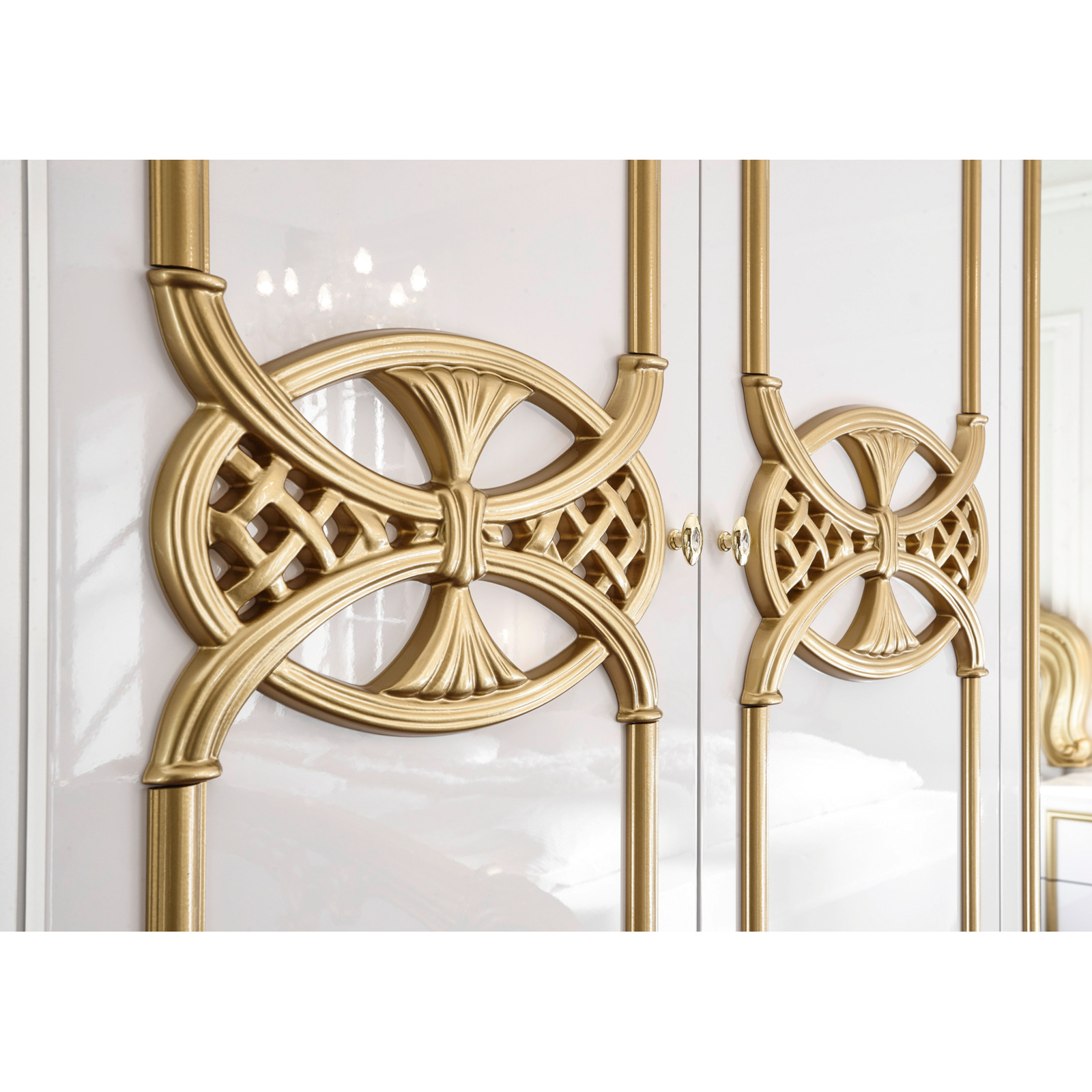 Schrank Claudia, weiss/Gold
