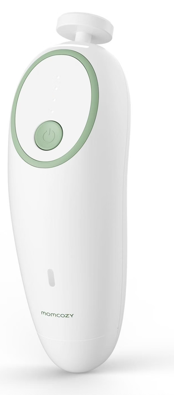 Momcozy - (10-tlg. Set) Elektrische Baby Nagelfeile Maniküre Trimmer Kinder Nagelpflege mit LED Ring (NC013-GG12BA-A) - Weiss / Grün