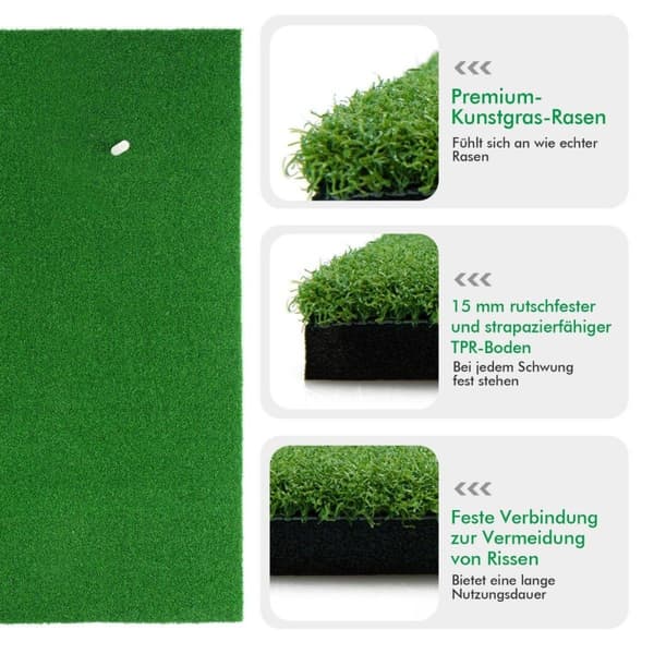 Golftreffmatte Standard golftreningsmatte med ekte følelse 1,5 x 1m Grønn