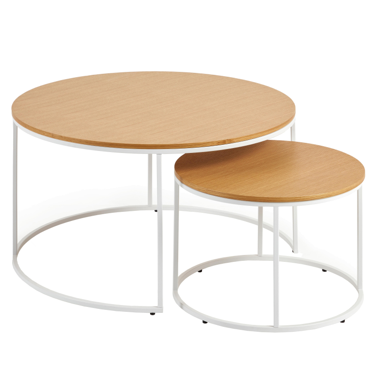 Kave Home Yoana bijzettafel set van 2 eiken