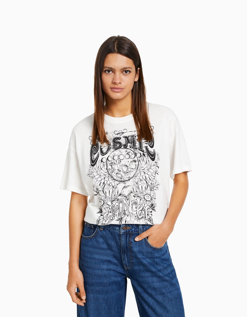 Camiseta de manga curta com estampa