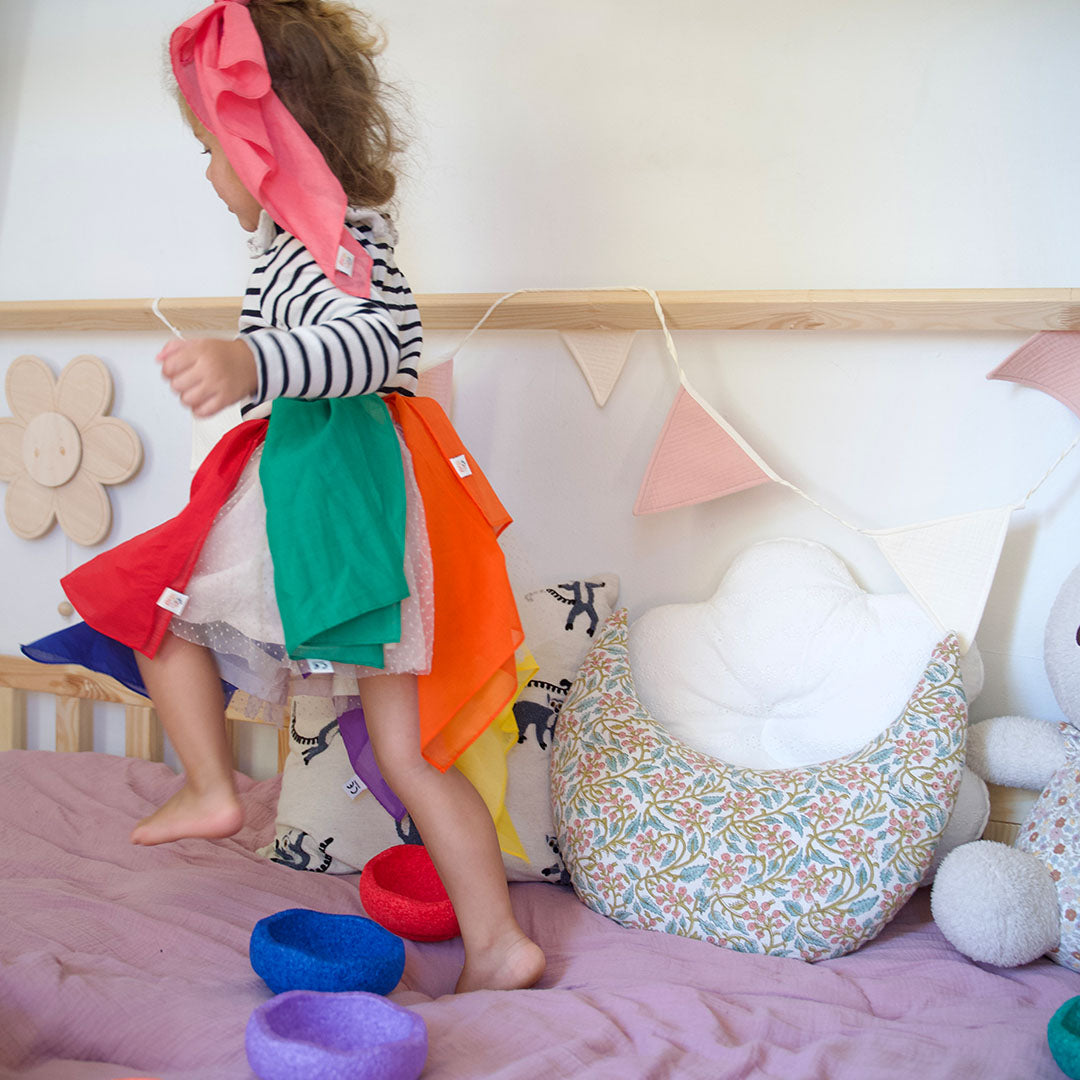 pit and play speeldoek regenboog - groen - 75x75 cm