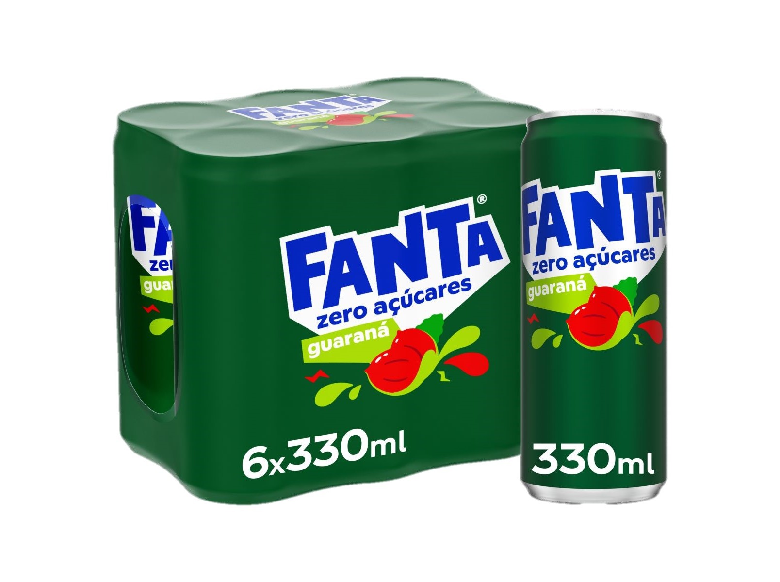 REFRIGERANTE COM GÁS FANTA GUARANÁ ZERO LATA 6X0.33L