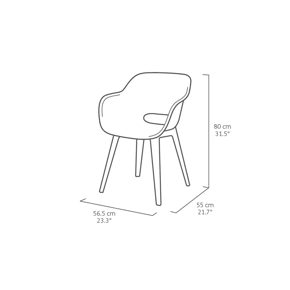 Keter Akola Tuinstoelen - 2 stuks -56.5x55x80cm - Olijf Groen