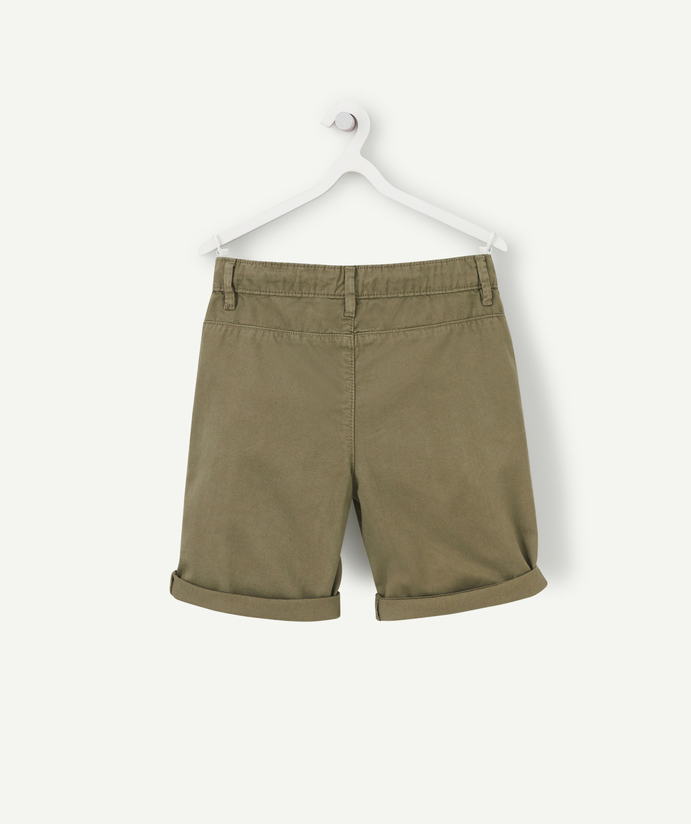 BERMUDA CHINO GARÇON KAKI EN COTON