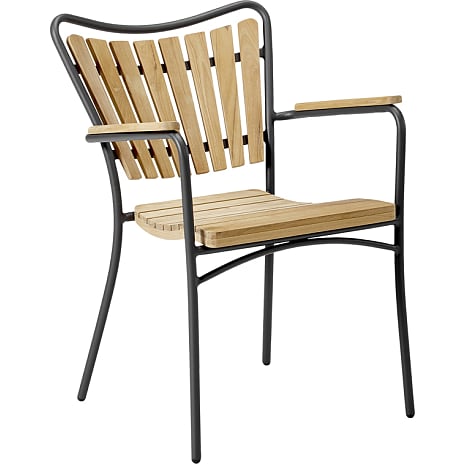 Kerteminde Ø110 teak havemøbelsæt med 4 stole - Teak/antracit