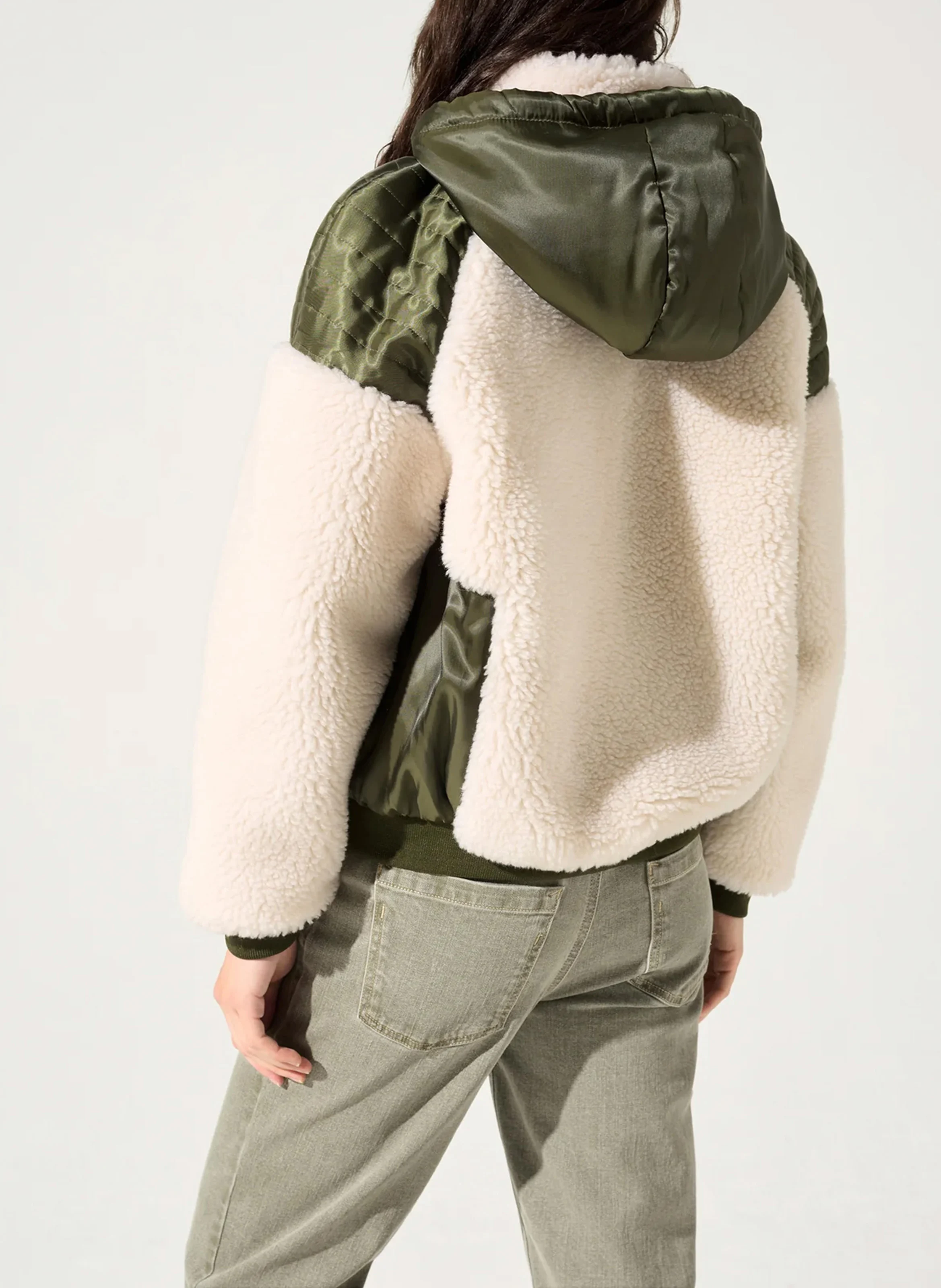 Blouson ample sherpa| Blanc