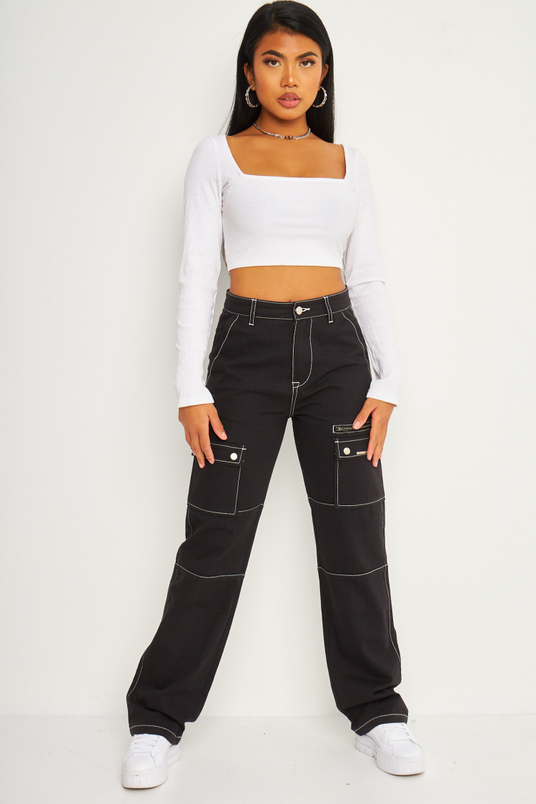 Pantalon cargo noir Brentiny