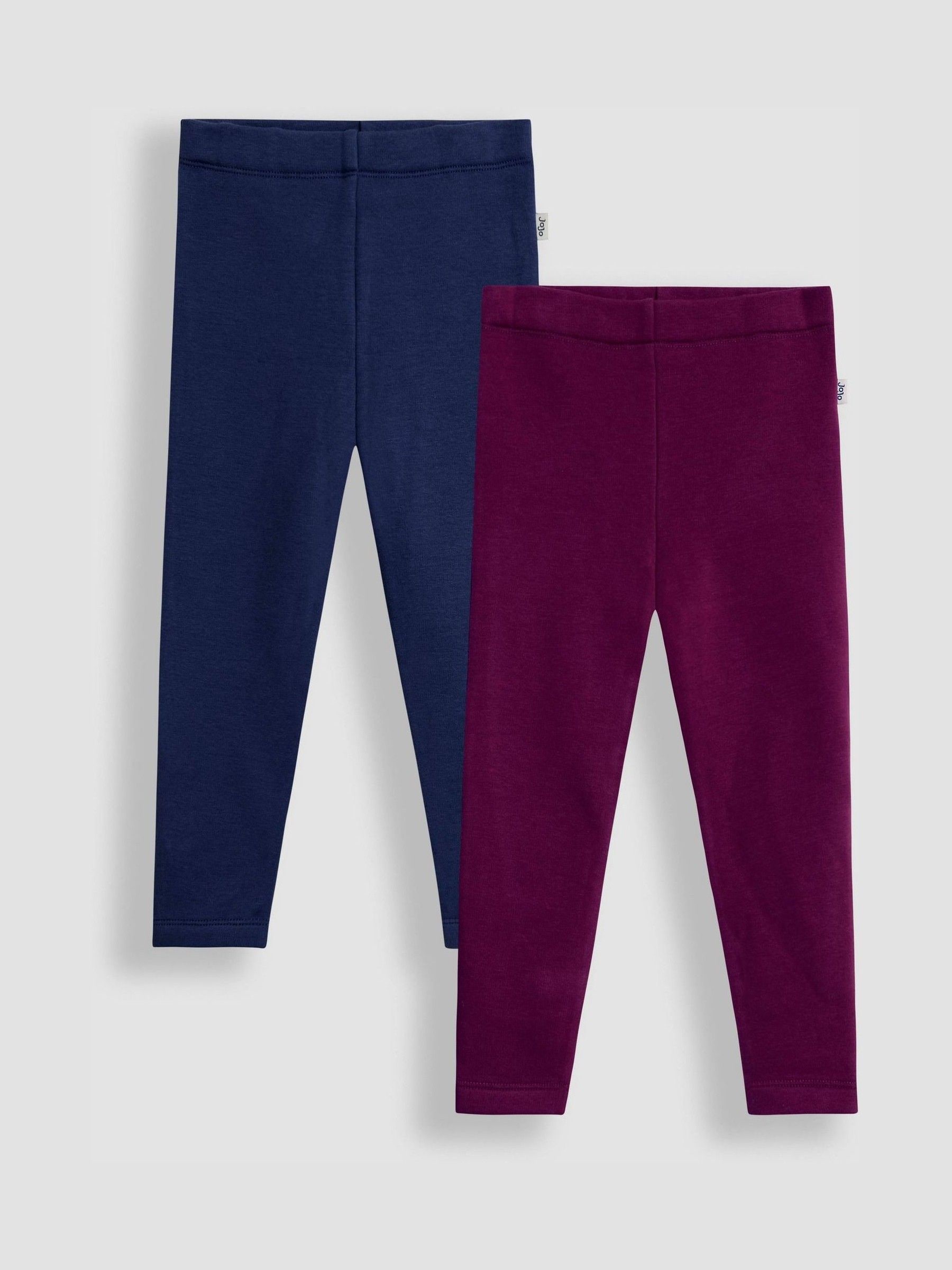 Paars - JoJo Maman Bébé Fleece-Lined Leggings 2 Pack