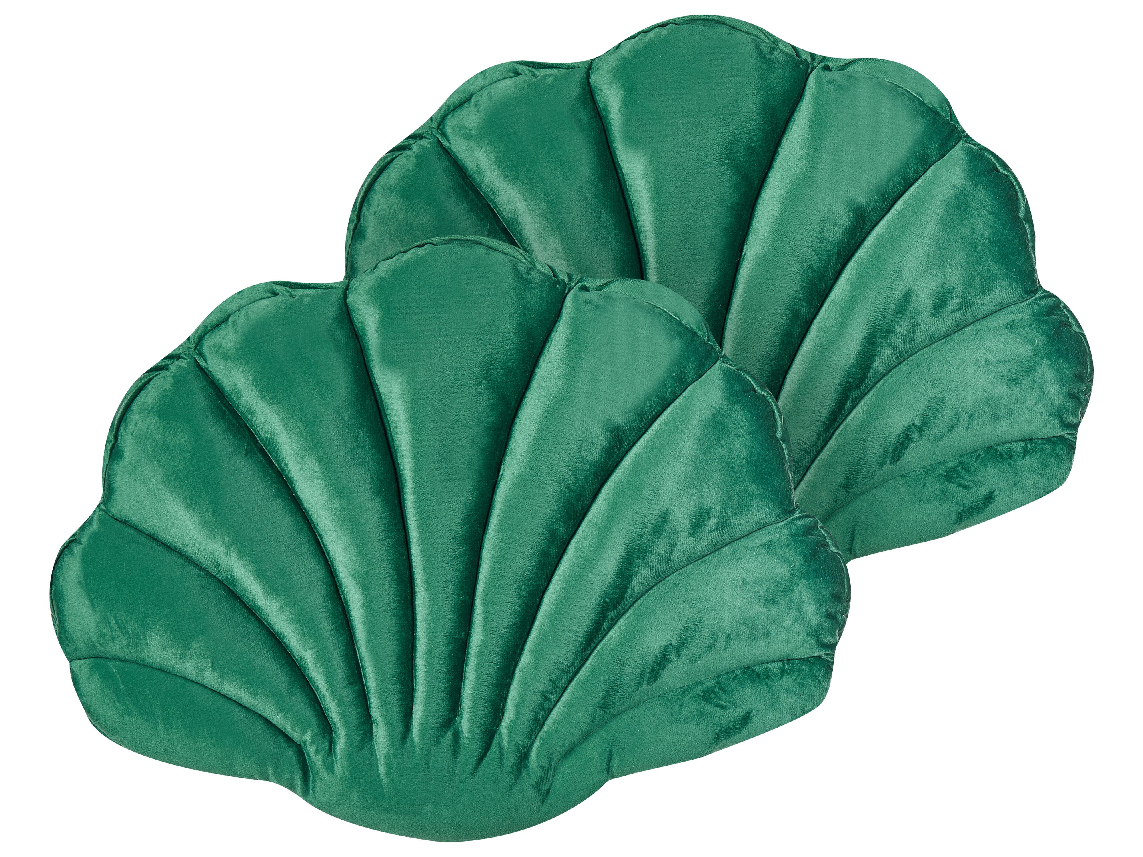 Set van 2 sierkussens CONSOLIDA Fluweel 47 x 35 cm Smaragdgroen effen