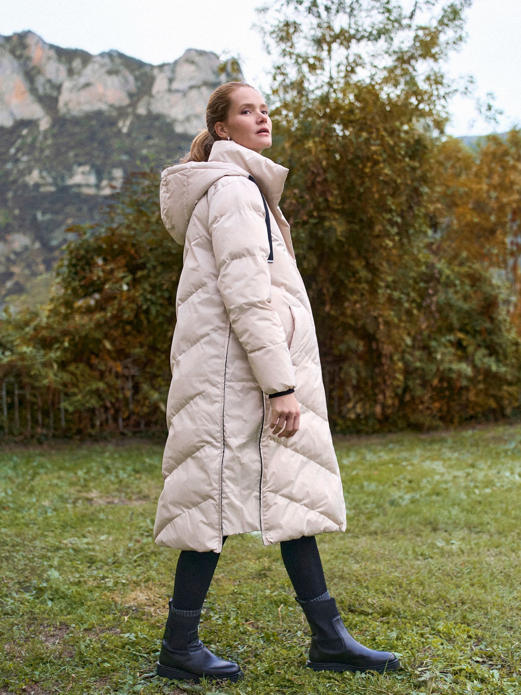 Taupe - Seraphine Long 3-In-1 Maternity & Babywearing Puffa Coat