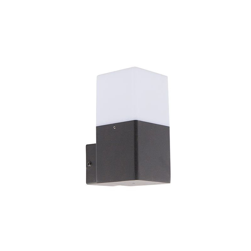 Buitenwandlamp zwart met opaal witte kap IP44 - Denmark