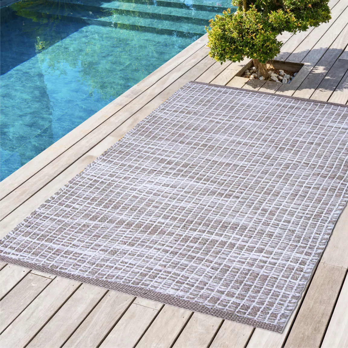 Tapis d'extérieur rectangulaire (50 x 80 cm) Bono Ficelle