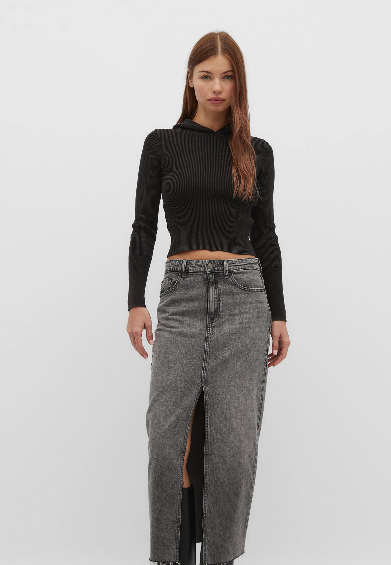 Saia longa jeans confortável