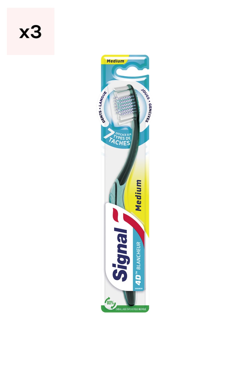Brosses à dents - 4D blancheur - Medium - 3 unités