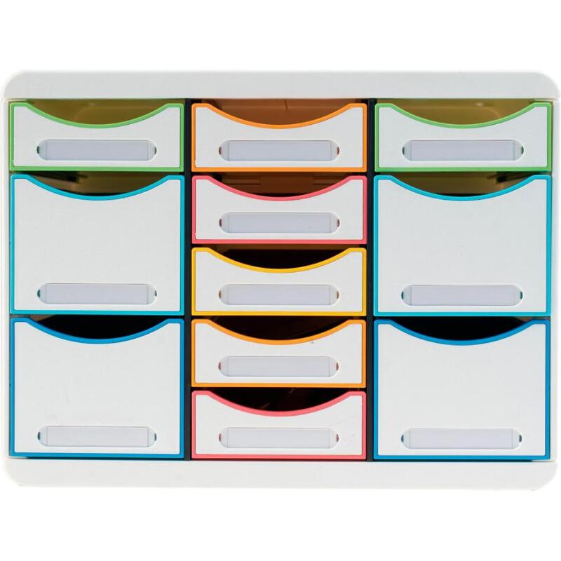 Moule de classement Storebox Multi 11 tiroirs Black Office - Blanc/arlequin