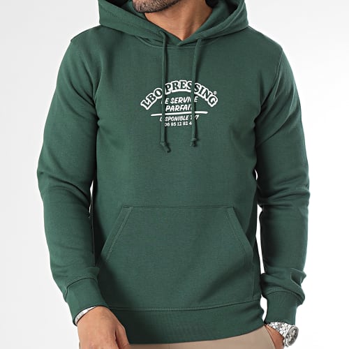 Sweat Capuche Drop Collection Pressing Vert Blanc