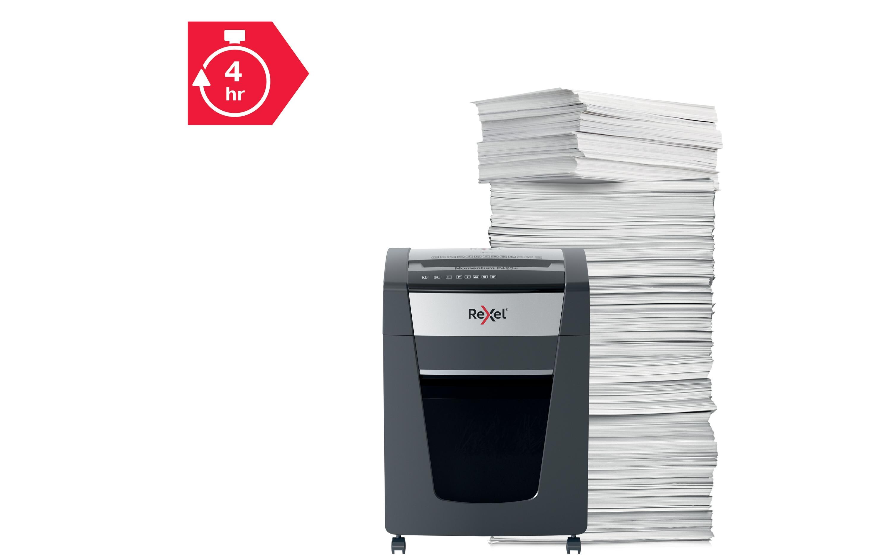 Aktenvernichter Momentum P420+ P-4, 20 Seiten<br>Manueller Aktenvernichter für die sichere und schnelle Vernichtung vertraulicher Unterlagen