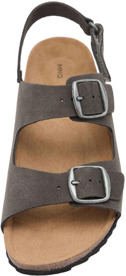 Mango Kids leren sandalen grijs