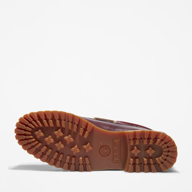 Scarpa da Barca 3-Eye Lug Handsewn da Uomo in                bordeaux